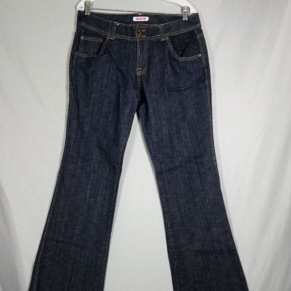 Dear Ab Jeans Women's Size 12 Flare Leg Dark Wash Thick Denim Y2k - Picture 1 of 8